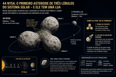 Astrônomos descobrem 1º asteroide de três “cabeças” do Sistema Solar