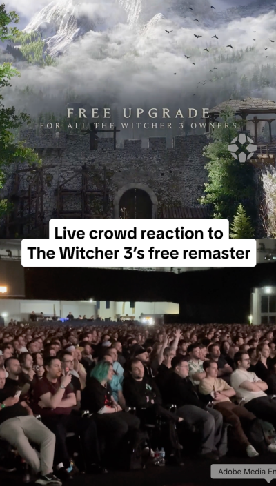 Gamescom Crowd Reacts To The Witcher 3 Remastered Free Upgrade For Existing Owners