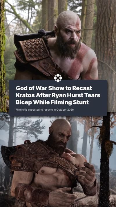 God of War Show to Recast Kratos After Ryan Hurst Tears Bicep While Filming Stunt