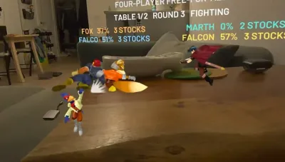 Super Smash Bros. Melee virou um game de realidade mista, com os personagens lutando em uma mesa de verdade