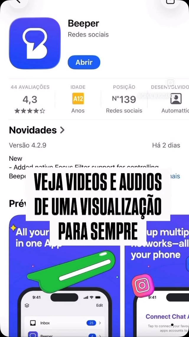Veja videos e audios do zap para sempre